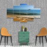 Quadro decorativo mosaico Paisagem Praia Mdf 2,5mm 115x60cm 5pçs