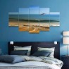 Quadro decorativo mosaico Paisagem Praia Mdf 2,5mm 115x60cm 5pçs