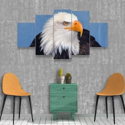 Quadro Decorativo Mosaico Águia 5 placas mdf 115x60cm