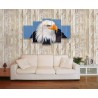 Quadro Decorativo Mosaico Águia 5 placas mdf 115x60cm