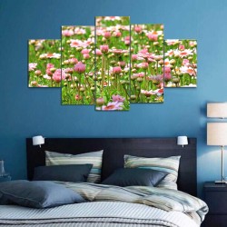 Quadro decorativo mosaico Flores Rosas, Mdf 2,5mm 115x60cm 5pçs