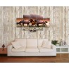 Quadro decorativo mosaico Foto  tema Cavalos, Mdf 2,5mm 115x60cm 5pçs