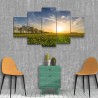 Quadro decorativo mosaico foto tema, Campo de Flores, Mdf 2,5mm 115x60cm 5pçs