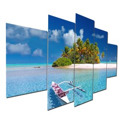 Quadro decorativo mosaico Foto tema, Paisagem Ilha:  Mdf 2,5mm 115x60cm 5pçs