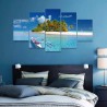 Quadro decorativo mosaico Foto tema, Paisagem Ilha:  Mdf 2,5mm 115x60cm 5pçs